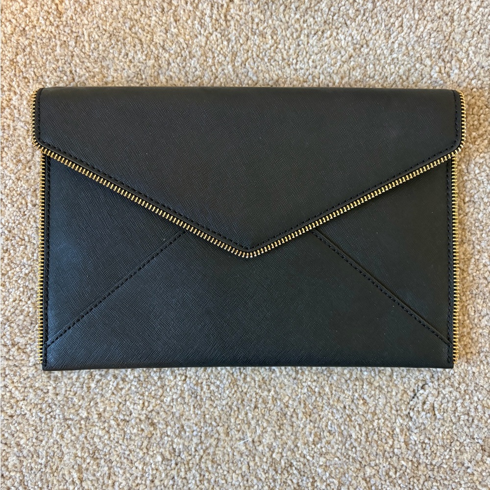 Rebecca Minkoff black leather clutch